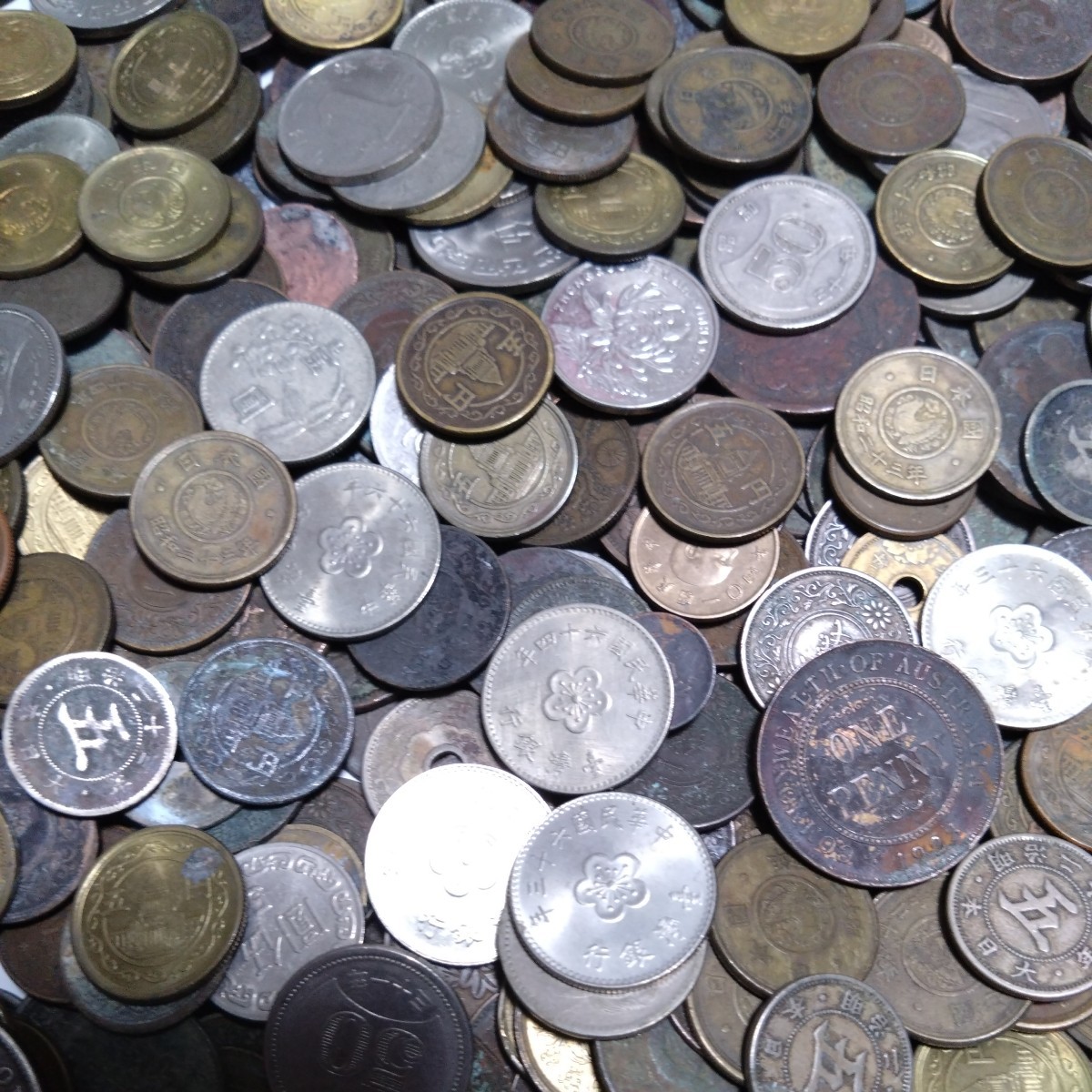 古銭 2,950グラム 海外 外国銭 2銭銅貨 硬貨 銅貨 コイン_画像7