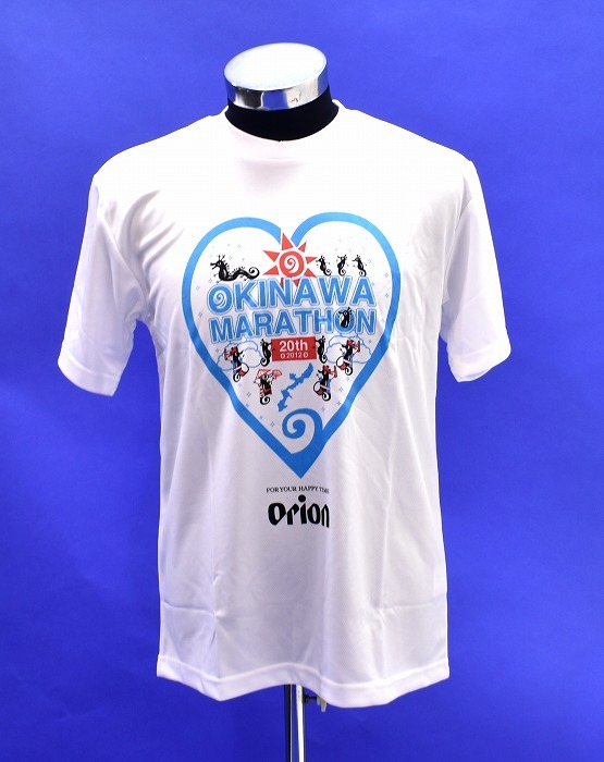 MIZUNO（ミズノ）第20回 沖縄マラソン 2012年 記念 TシャツOKINAWA MARATHON 新品 M 白 おきなわ 半袖TEE S/SランニングORION BEER
