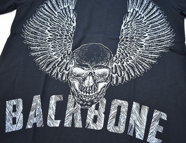 BACKBONE (バックボーン) COTTON PRINT T-SHIRT "Wing Skull" コットンプリントTEE ウイング&スカル 半袖 S/S クルーネックロゴ S_画像1