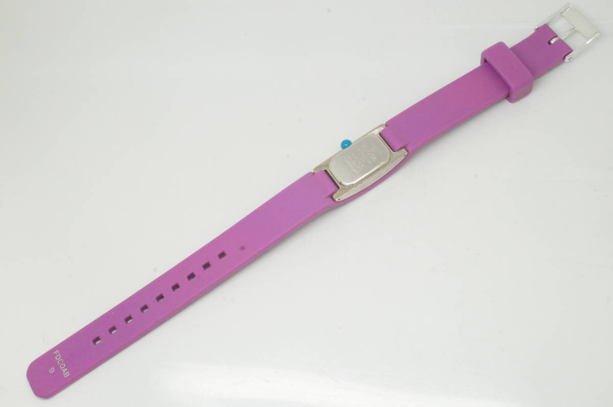 B29●作動良好 SEIKO セイコー製 CABANE de zucca ズッカ スクエア型 レディース腕時計 パープル紫×シルバー お洒落 クォーツの画像7