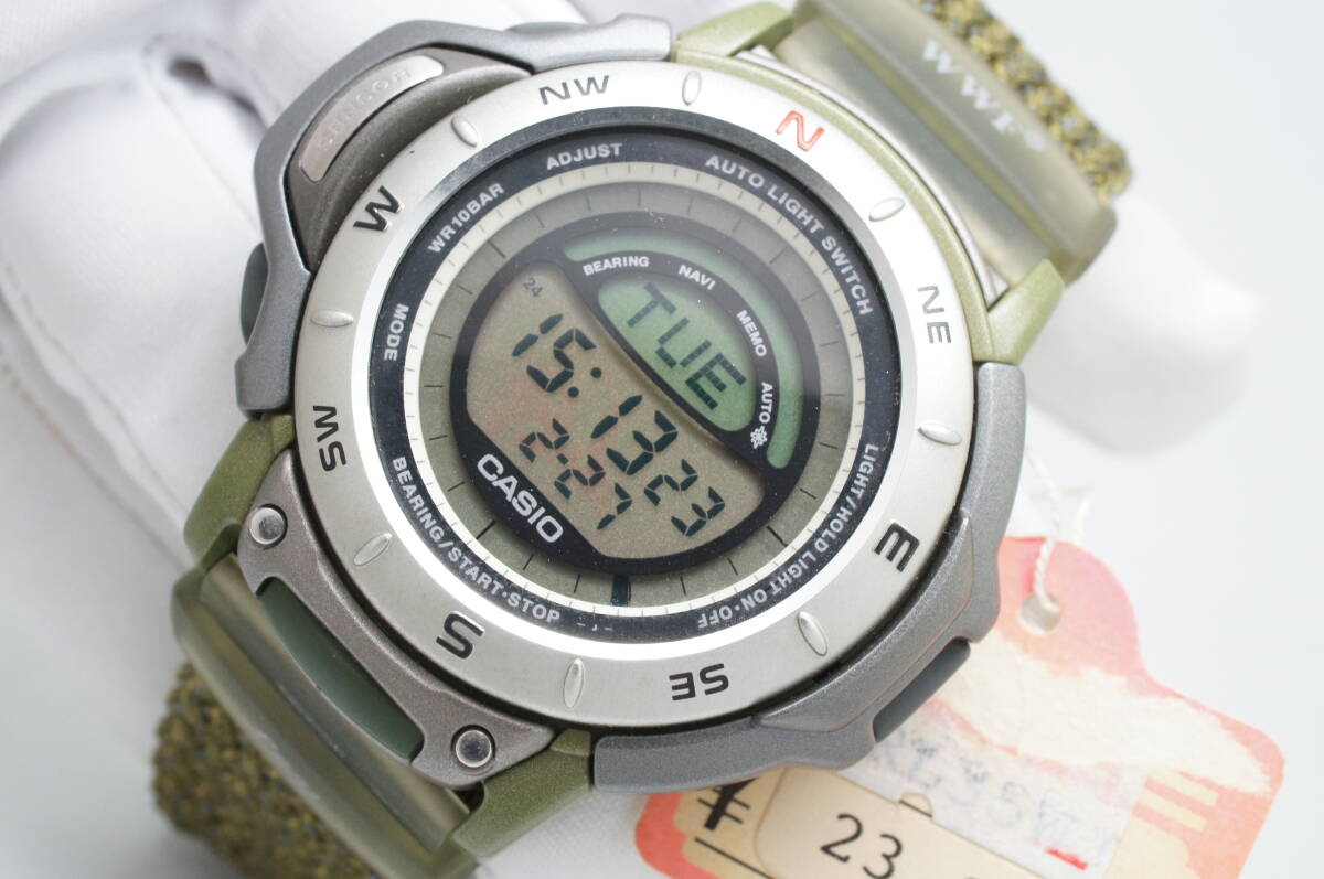 B134●作動良好 未使用デッドストック CASIO カシオ PROTREK プロトレック Ley レイ PRL-35WJ WWF メンズ腕時計 デジタル クォーツの画像2