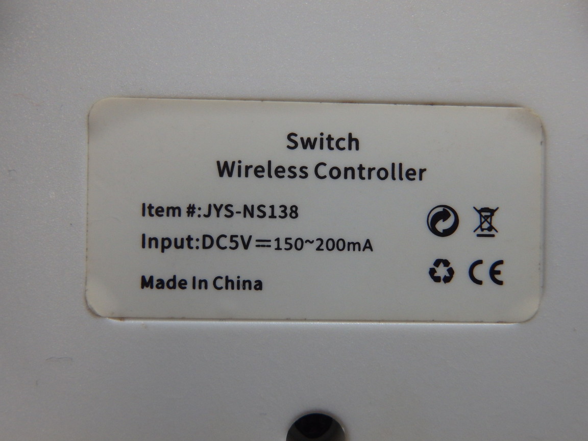 【ジャンク扱い】SWITCH用 ワイヤレスコントローラ JYS-NS138 管理番号：E401013_画像2