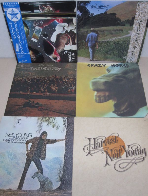 LP・ニールヤング 6セット・アメリカンスターズ〜帯付、CRAZY HORSE USA盤、withクレージーホース P-8122Rなど・A0201-45_画像1