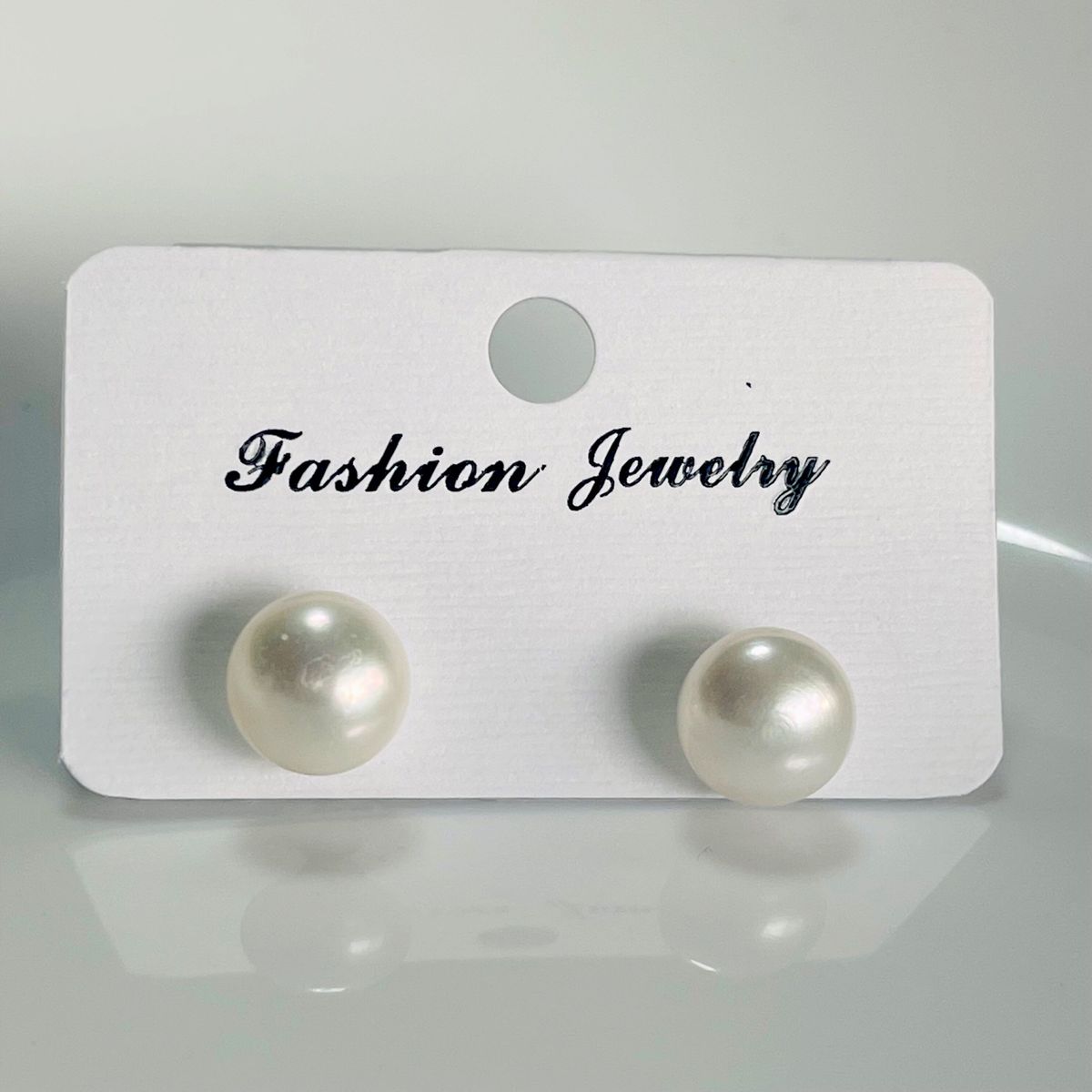 大粒　照り良く　天然淡水真珠　直結　パールピアス　本真珠　ホワイト　系 9.5-10mm  絶品カラー pearl jewelry