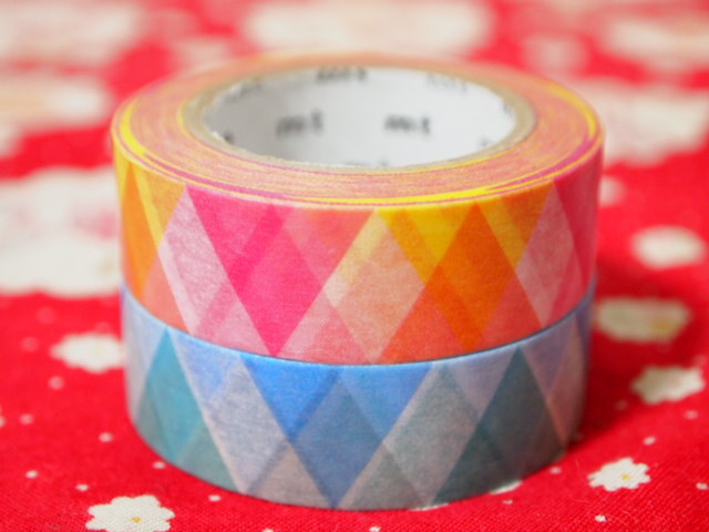  masking tape 2 volume set triangle . diamond blue & pink length 10m