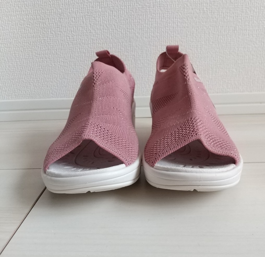 (676)MICHEL KLEIN розовый × белый сандалии (23.5cm)