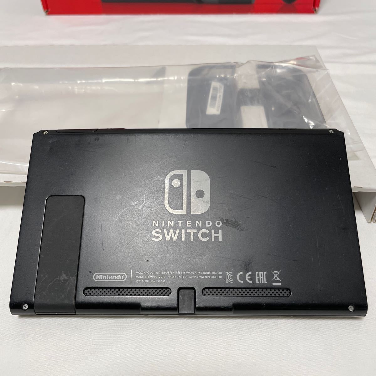 1円〜 画面割れ ニンテンドースイッチ Nintendo Switch グレー ジャンク Joy-Con ドッグ HDMIケーブル 元箱 ジョイコン ストラップ_画像5