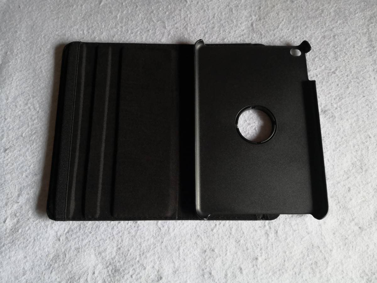 iPad mini5/mini4 共用 ブラック レザーケース 360度回転機能,スタンド機能, 自動スリープ機能付きの画像8