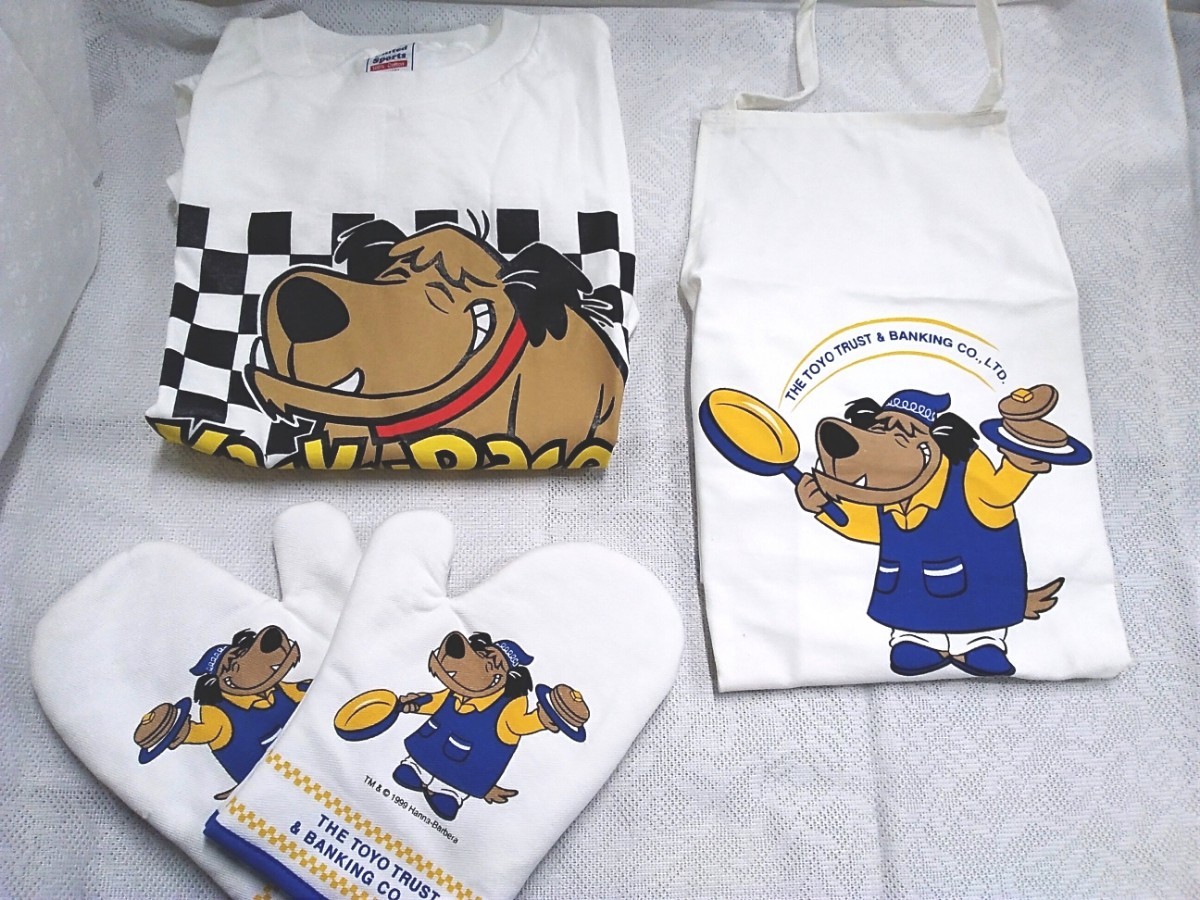 g_t S907 character novelty goods KenKen short sleeves T-shirt (L)& apron & mitten 3 point set unused goods 