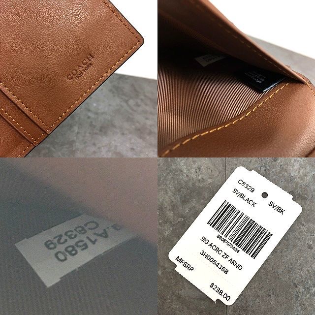 ☆送料無料☆ 未使用品 COACH 長財布 C8329 ブラック ロゴ 356_画像10