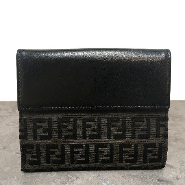 ☆送料無料☆ 極美品 FENDI Wホック財布 8M0030 ズッカ柄 186_画像2