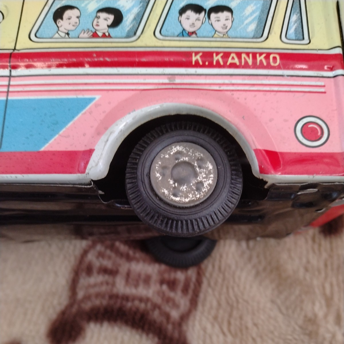 こども　かんこう　バス　KANKO 1966 昭和レトロ　ブリキ　レア　ビンテージ　当時物　フリクション_画像10