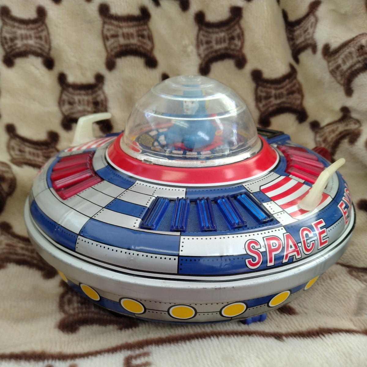  Ichiko Showa Retro tin plate jpy record UFO rare that time thing Vintage SPACE EXPLORER MOON-1 approximately 24 centimeter height approximately 12 centimeter 