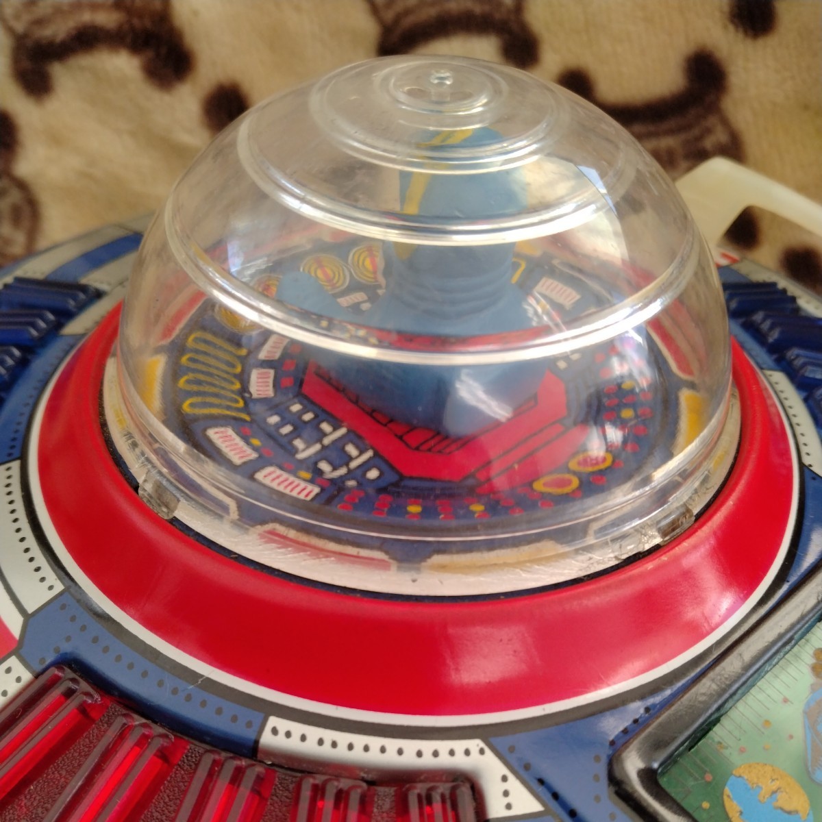  Ichiko Showa Retro tin plate jpy record UFO rare that time thing Vintage SPACE EXPLORER MOON-1 approximately 24 centimeter height approximately 12 centimeter 