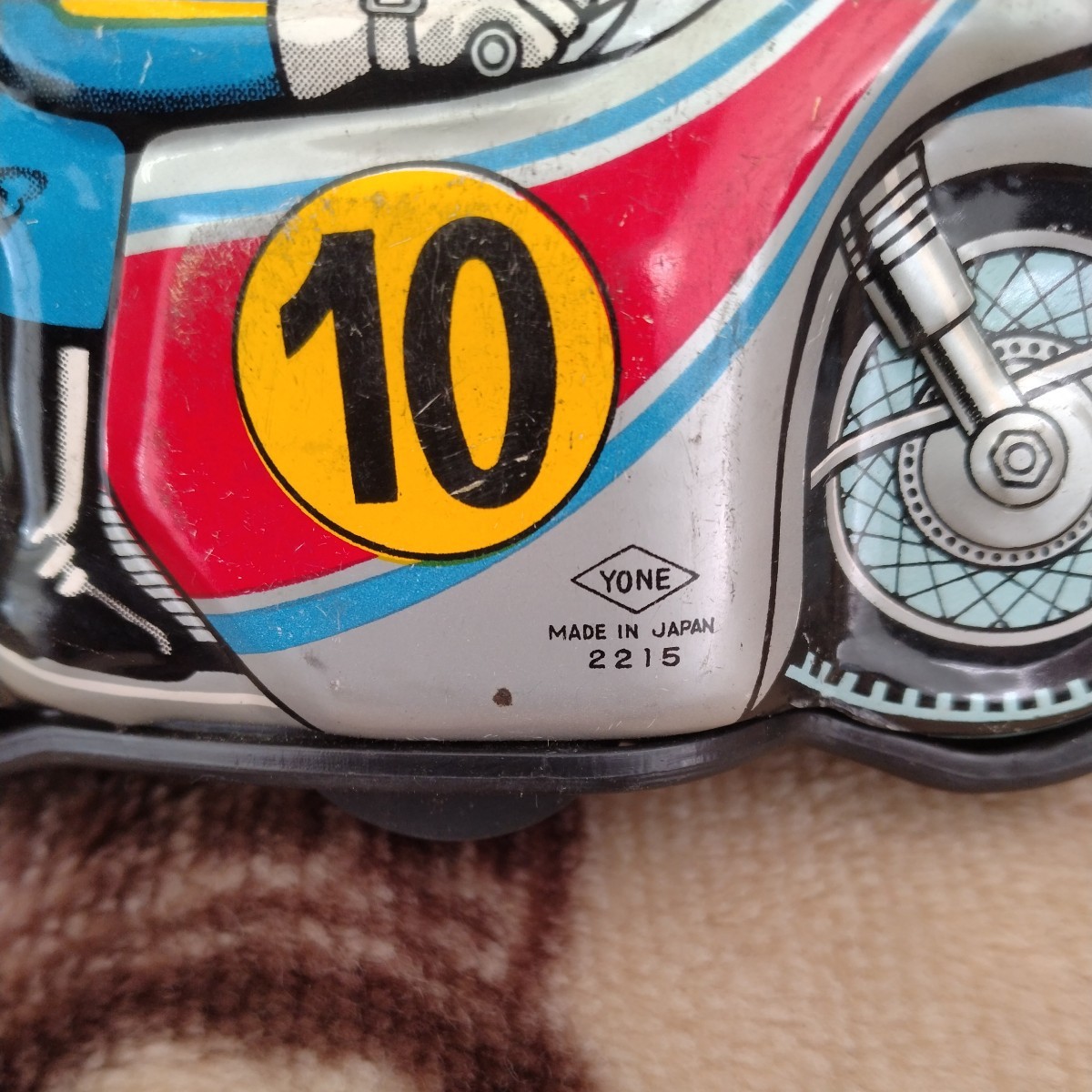  жестяная пластина мотоцикл Vintage подлинная вещь Showa Retro игрушка zen мой примерно 12 см 