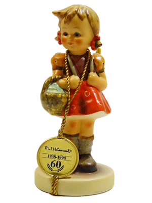 【60周年記念限定品】フンメル 陶器人形 フィギュリン School girl(81) 11.5cm_画像1