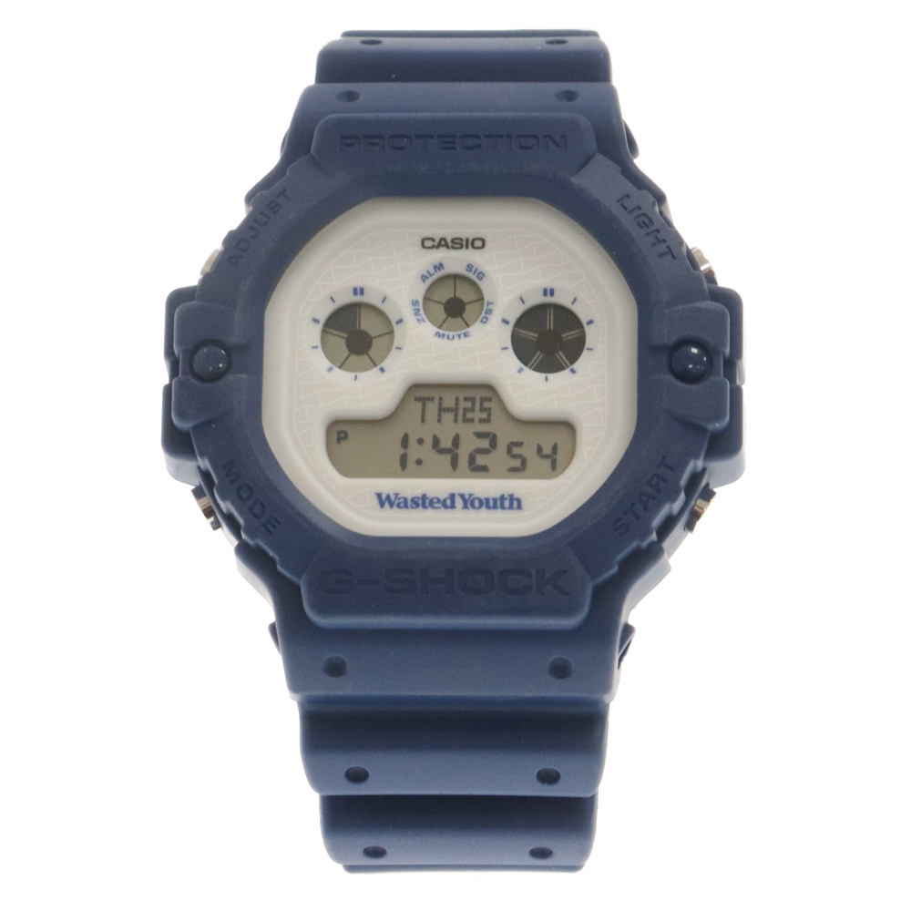 CASIO G-SHOCK カシオ ジーショック×WASTED YOUTH G-SHOCK DW-5900WY-2JR×ウェイステッドユースコラボ デジタルクォーツ腕時計 ブルー