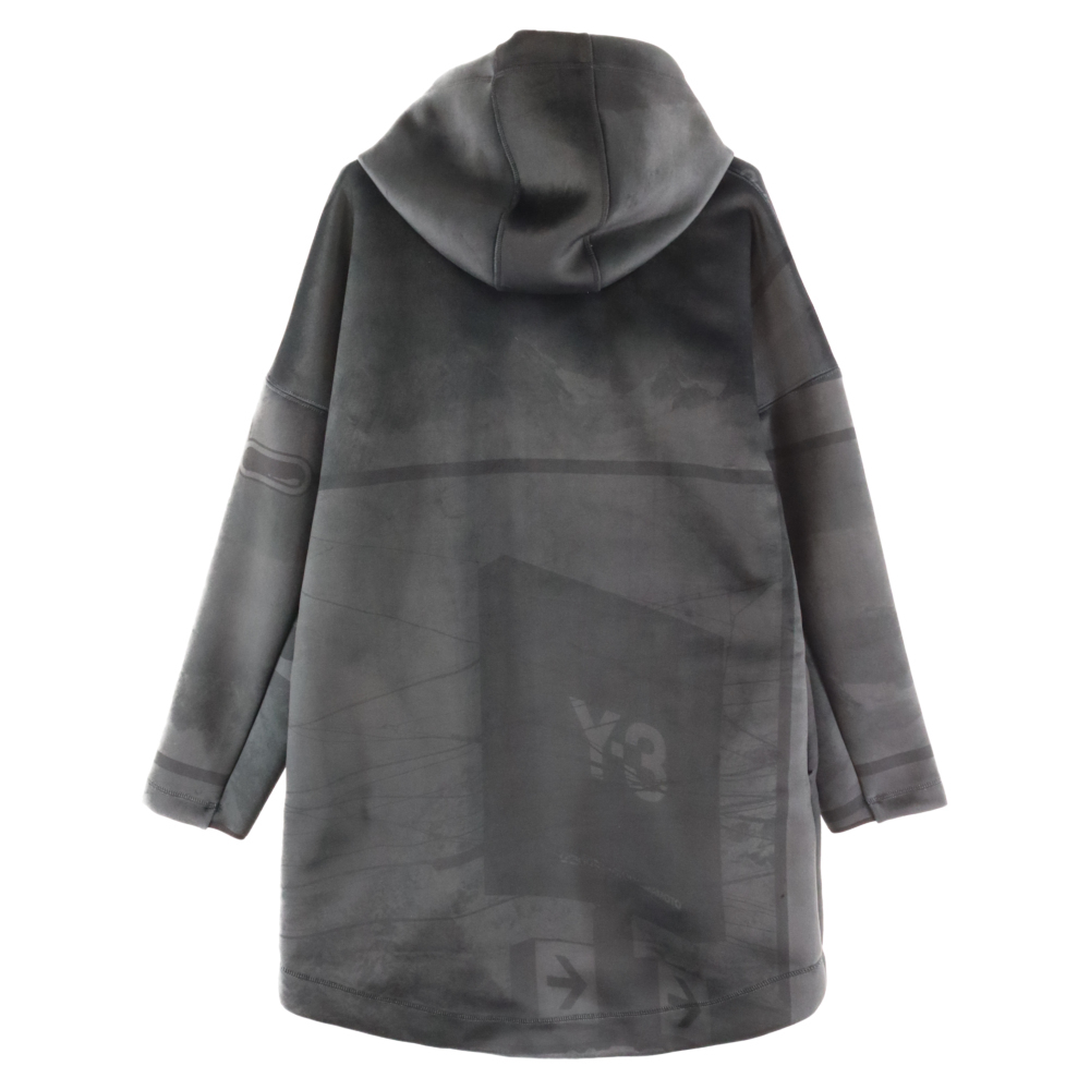 Y-3 ワイスリー 21AW VELVET SPACER ZINE ALLOVER PRINT HOODIEベルベットスペーサーペイントパーカー ダークグリーン HB3376_画像2