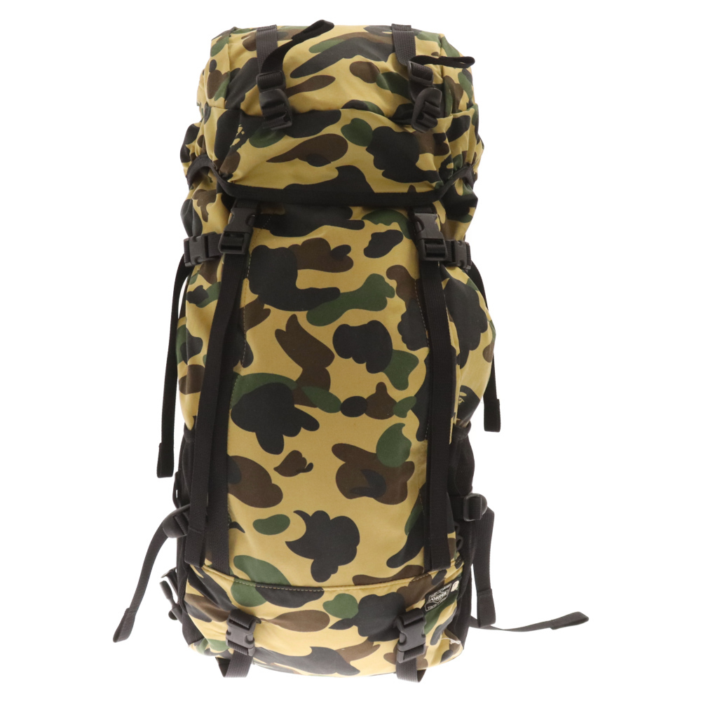 A BATHING APE アベイシングエイプ×PORTER 1st camo ポーター カモ柄 バックパック リュック カバン 迷彩 イエロー