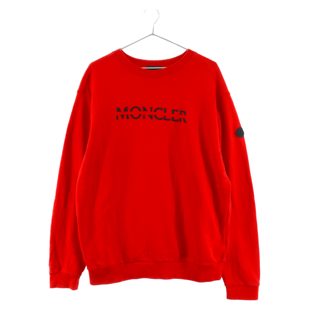 MONCLER モンクレール 22AW ロゴ刺繍スウェットトレーナー プルオーバー レッド H20918G00010