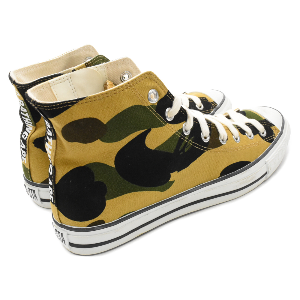 A BATHING APE アベイシングエイプ APE STA HI エイプスターハイカットサイドジップスニーカー カモフラ US10/28cm_画像4