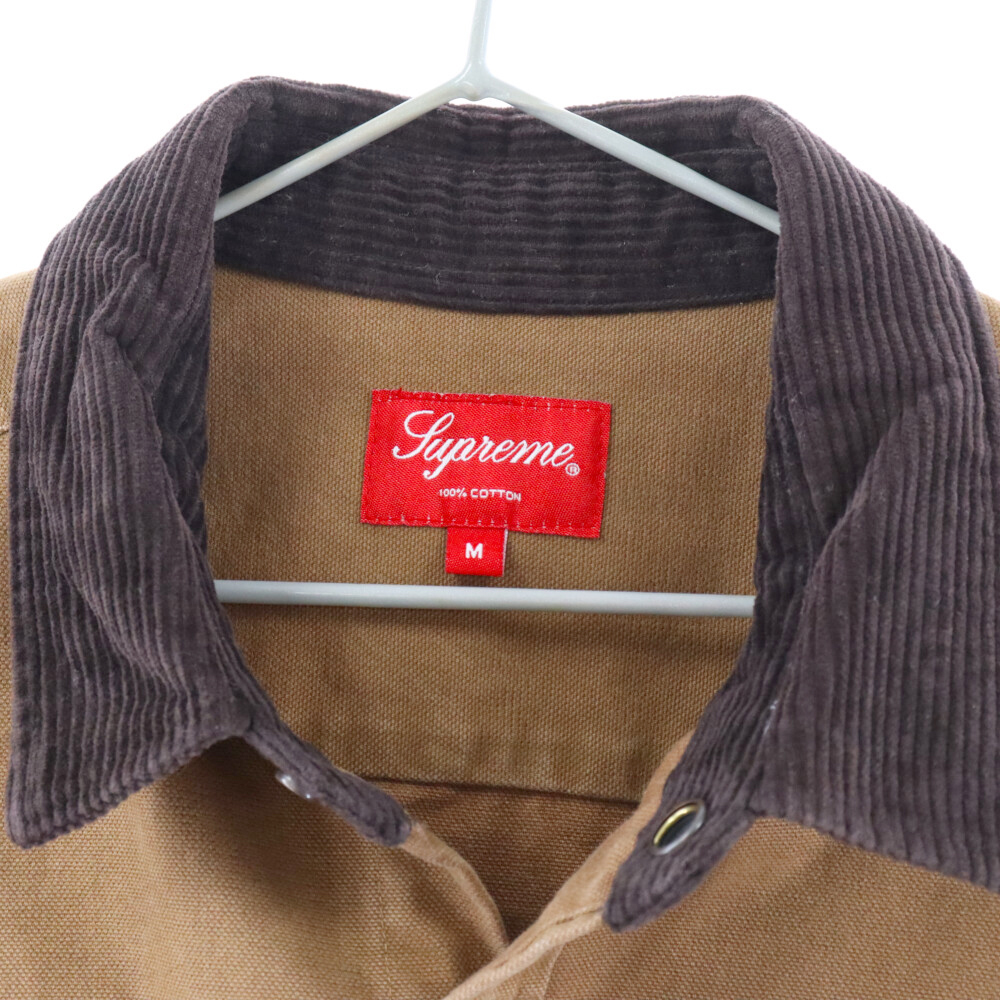 SUPREME シュプリーム 19AW script canvas snap shirt スクリプトロゴ スナップジャケット カバーオール ブラウン_画像3