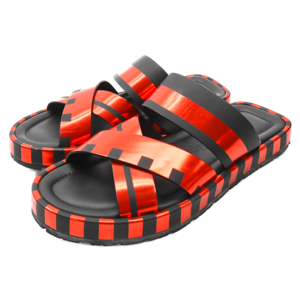 Acne Studios Acne stay Dio s stripe Cross sandals red / black 