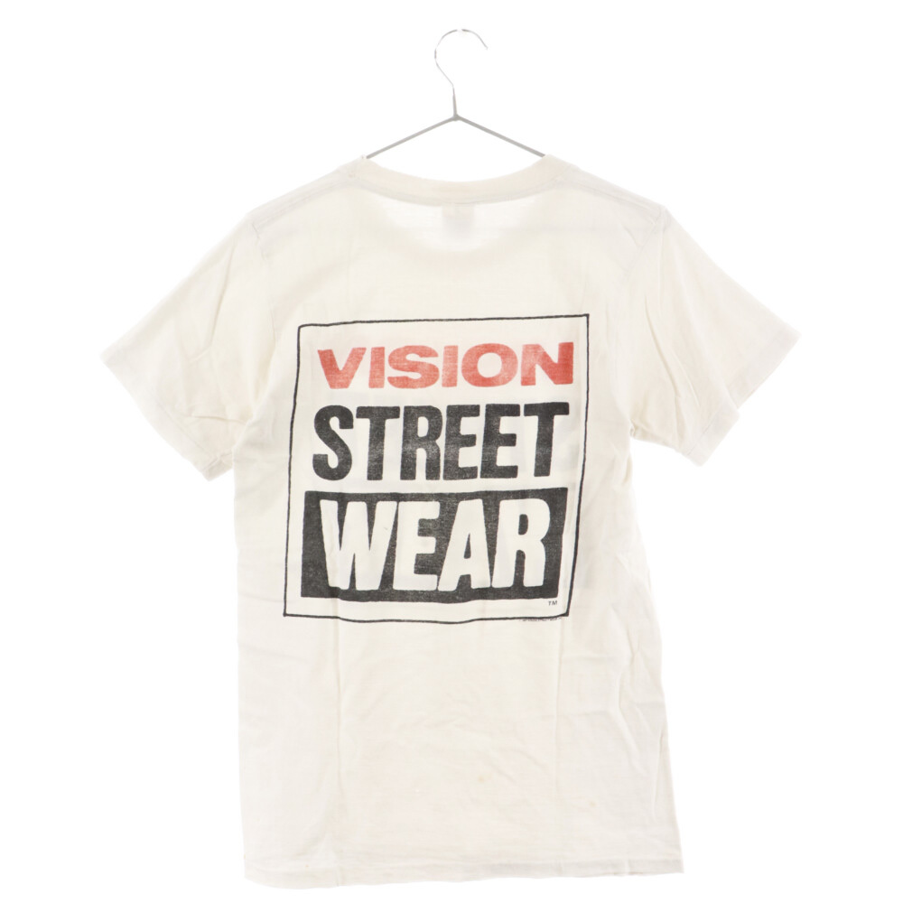 VINTAGE ヴィンテージ 90S VISION STREET WEAR Tee ロゴプリント 半袖Tシャツ ホワイト_画像2