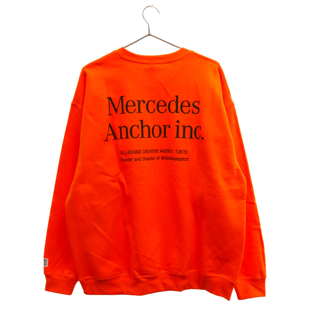 Mercedes Anchor Inc. メルセデスアンカーインク Crew Sweat ロゴプリント クルーネックスウェットトレーナー オレンジ