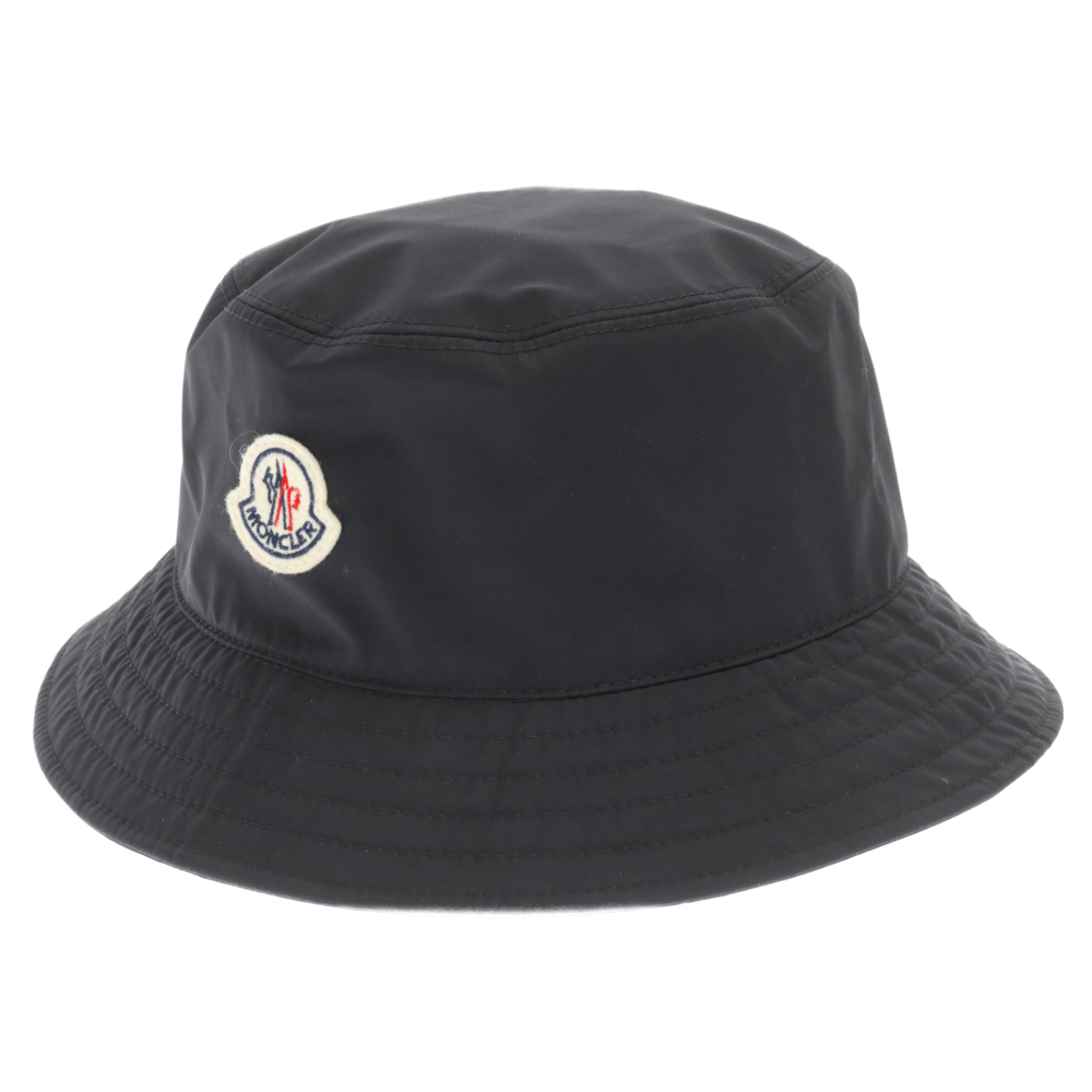 MONCLER モンクレール ロゴワッペン ナイロン バケットハット キャップ I10913B00003 ブラック