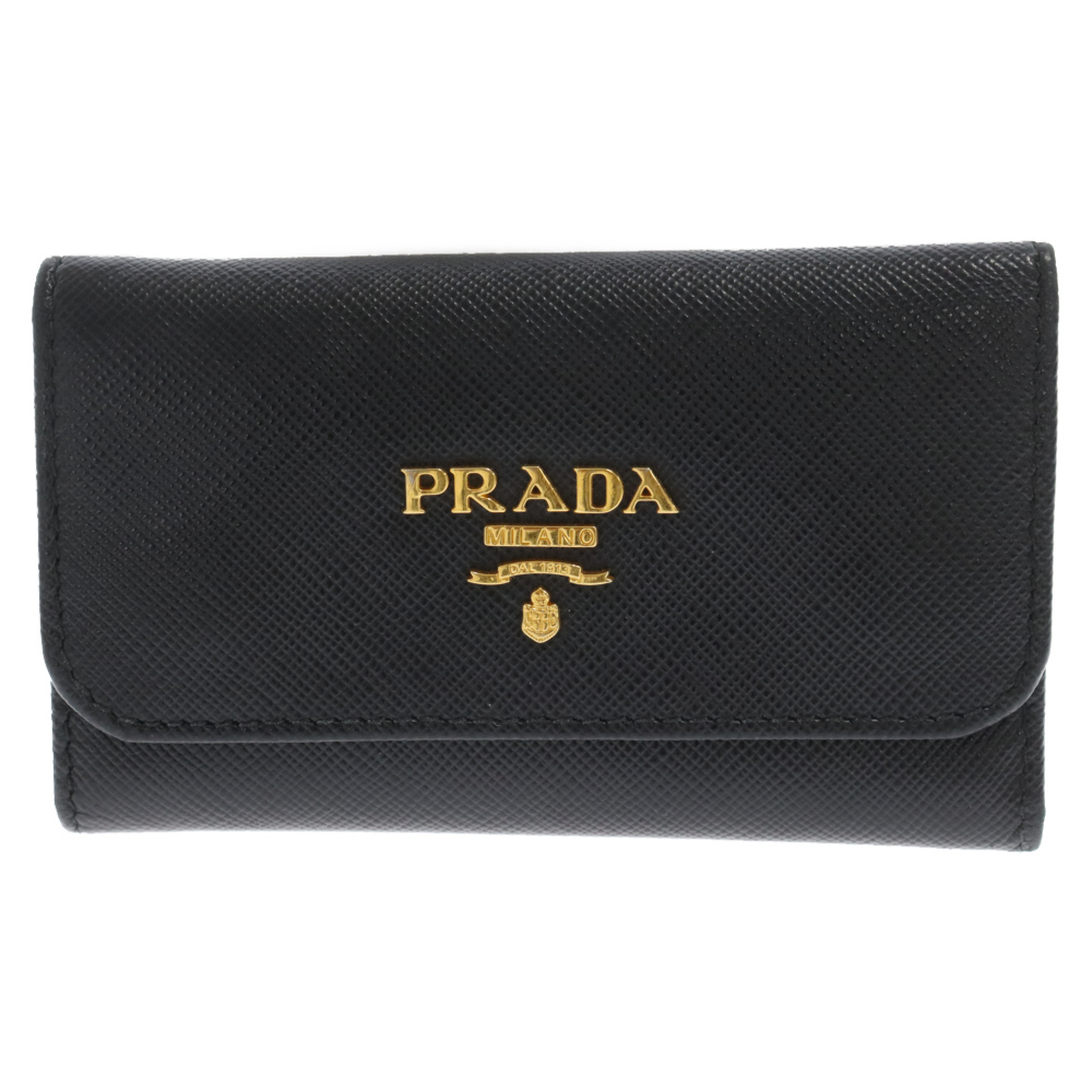 PRADA Prada safia-no leather 6 ream key case black 