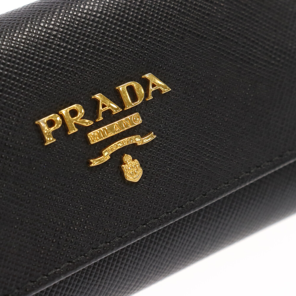 PRADA Prada safia-no leather 6 ream key case black 
