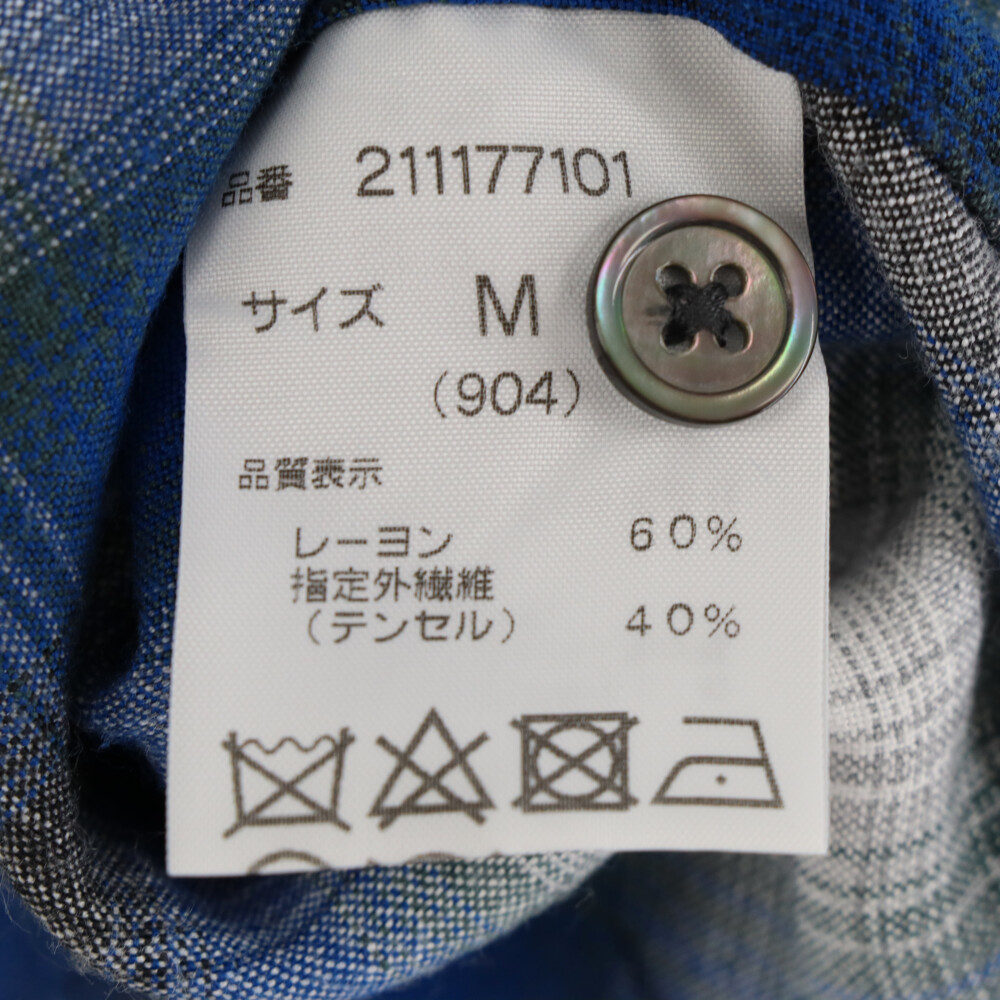 Rags McGREGOR ラグスマックレガー OMBRE CHECK SHIRT オンブレ チェック レーヨン 長袖シャツ ブルー211177101_画像6