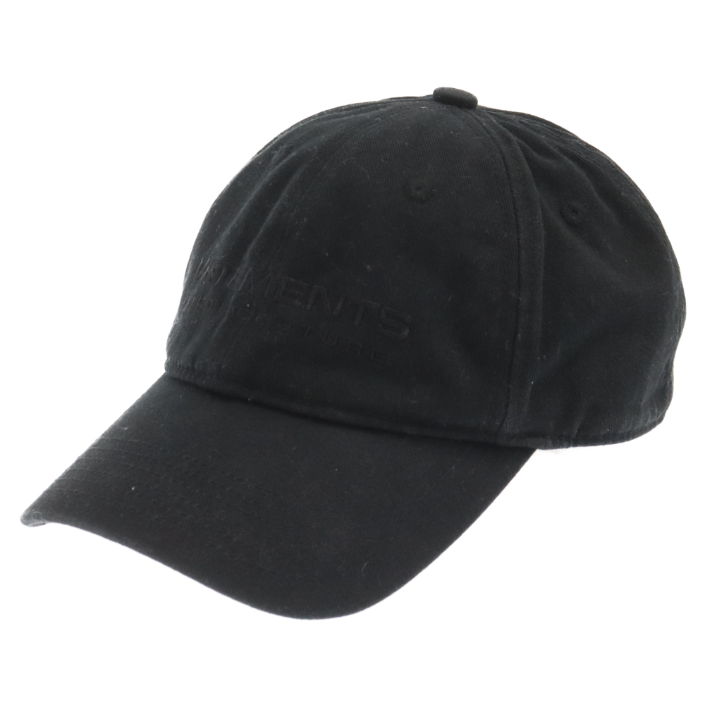 VETEMENTS ヴェトモン All Black Logo Haute Cap オールブラックロゴキャップ 帽子 UE51CA900B ブラック