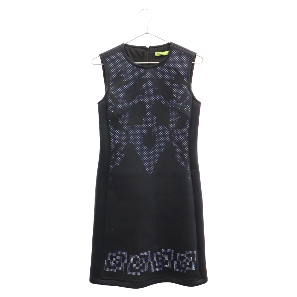 VERSACE JEANS COUTURE Versace jeans kchu-ru Stone design no sleeve dress One-piece lady's black D2HQA454