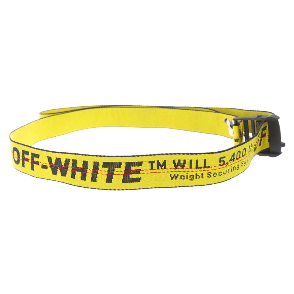 OFF-WHITE オフホワイト Industrial Belt インダストリアル ロゴ刺繍 ロングベルト イエロー_画像3