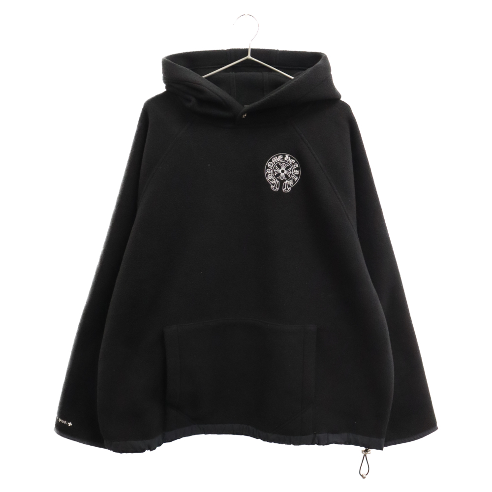 CHROME HEARTS クロムハーツ YNT U DETENT HDPL FLC クロスボールボタンフリースパーカー ブラック