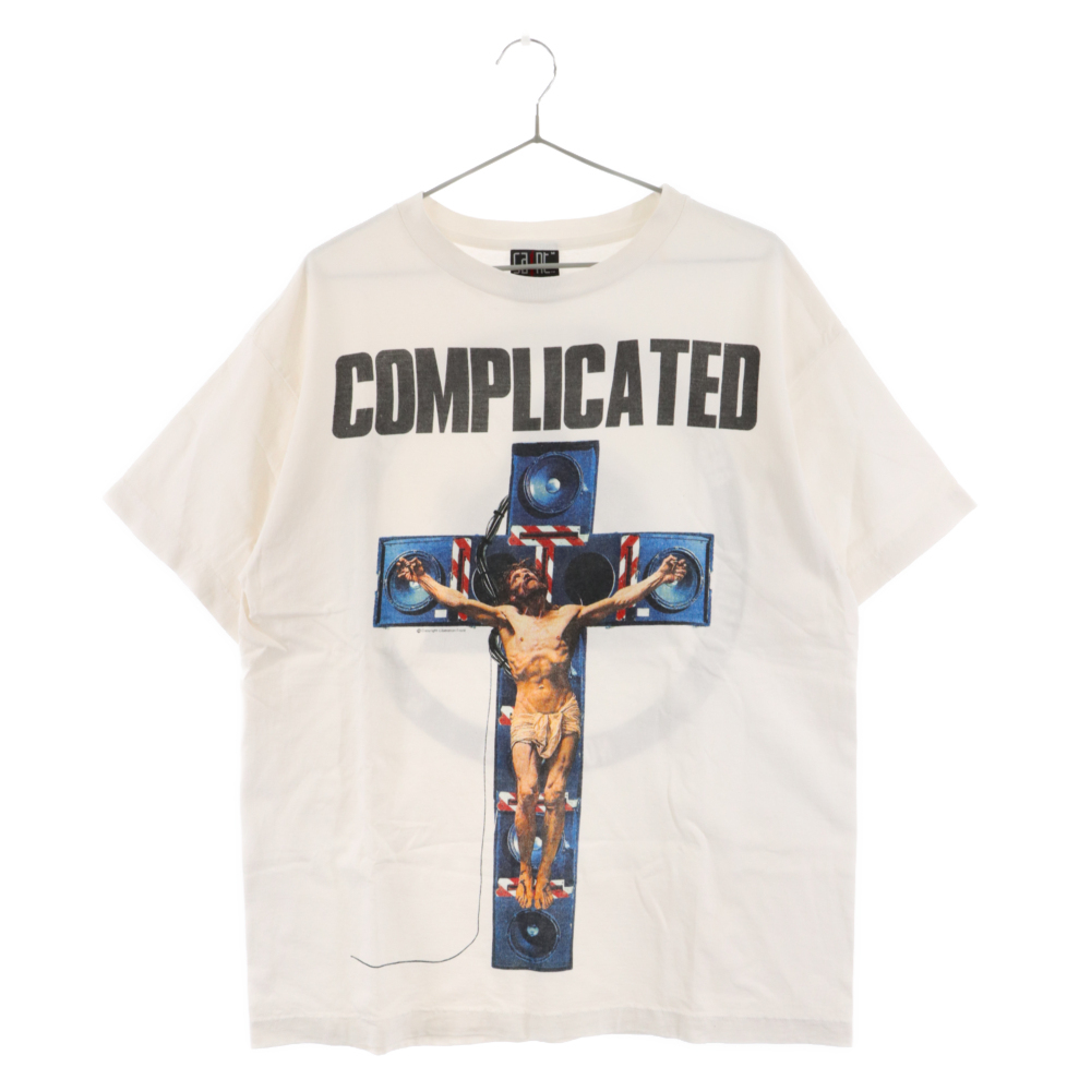 SAINT MICHAEL セントマイケル 23AW×河村康輔 KK SS TEE/COMPLICATED フロントプリント 半袖Tシャツ ホワイト SM-A23-0000-C18