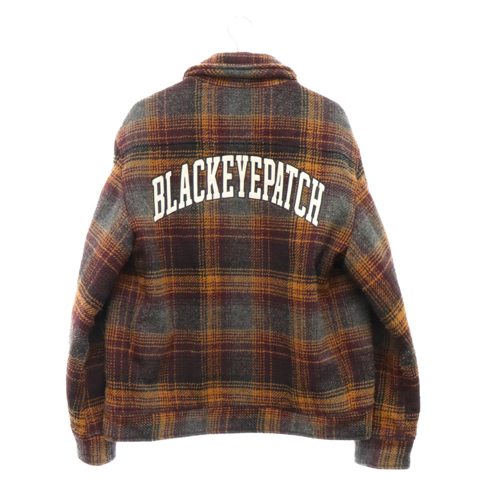 THE BLACK EYE PATCH ブラックアイパッチ 19AW College Wool Blouson フランネル シャツジャケット ブルゾン ブラック/ブラウン
