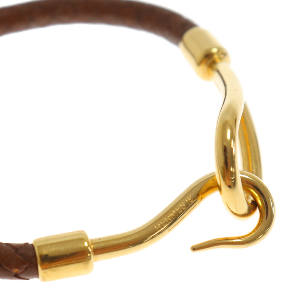 HERMES エルメス ジャンボ 編み込みレザーブレスレット ゴールド/ブラウン - ブレスレット、バングル HERMES エルメス ジャンボ 編み込みレザーブレスレット ゴールド/ブラウン - ブレスレット、バングル