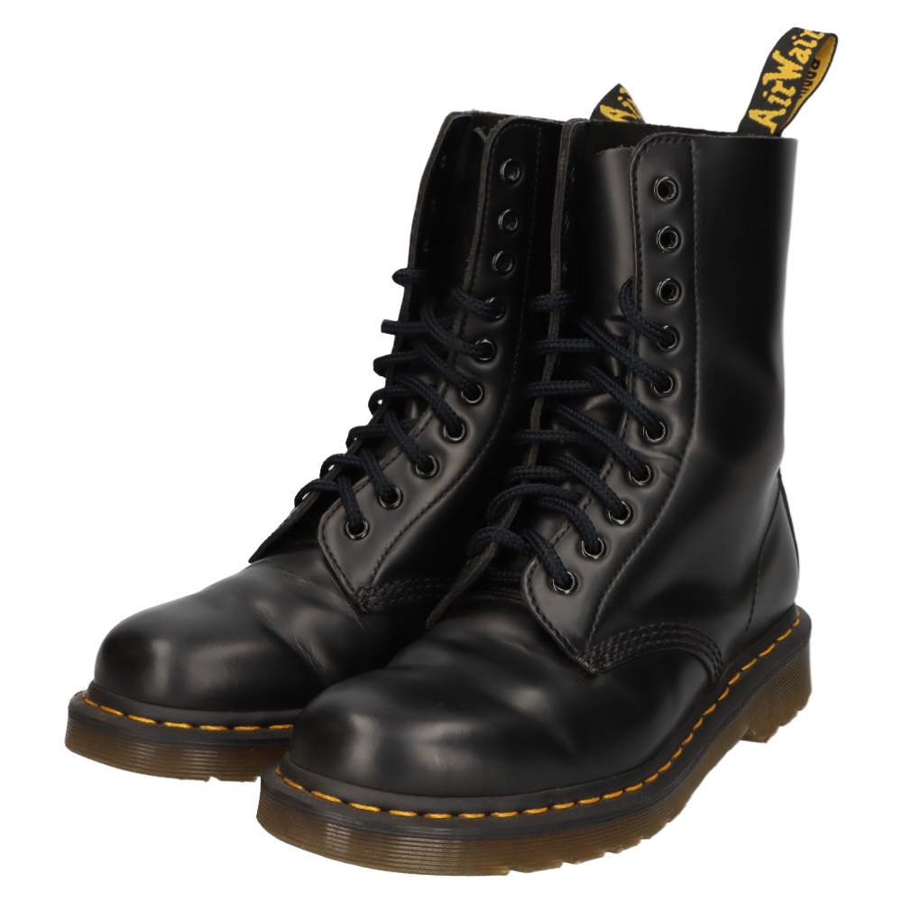 Dr.Martens ドクターマーチン 10EYE BOOT BLACK 10ホール レザーロングブーツ ブラック 1490 11857001 UK6の画像3