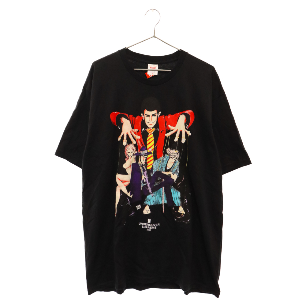 SUPREME シュプリーム 23S×UNDERCOVER Lupin Tee アンダーカバー ルパン プリント 半袖Tシャツ ブラック