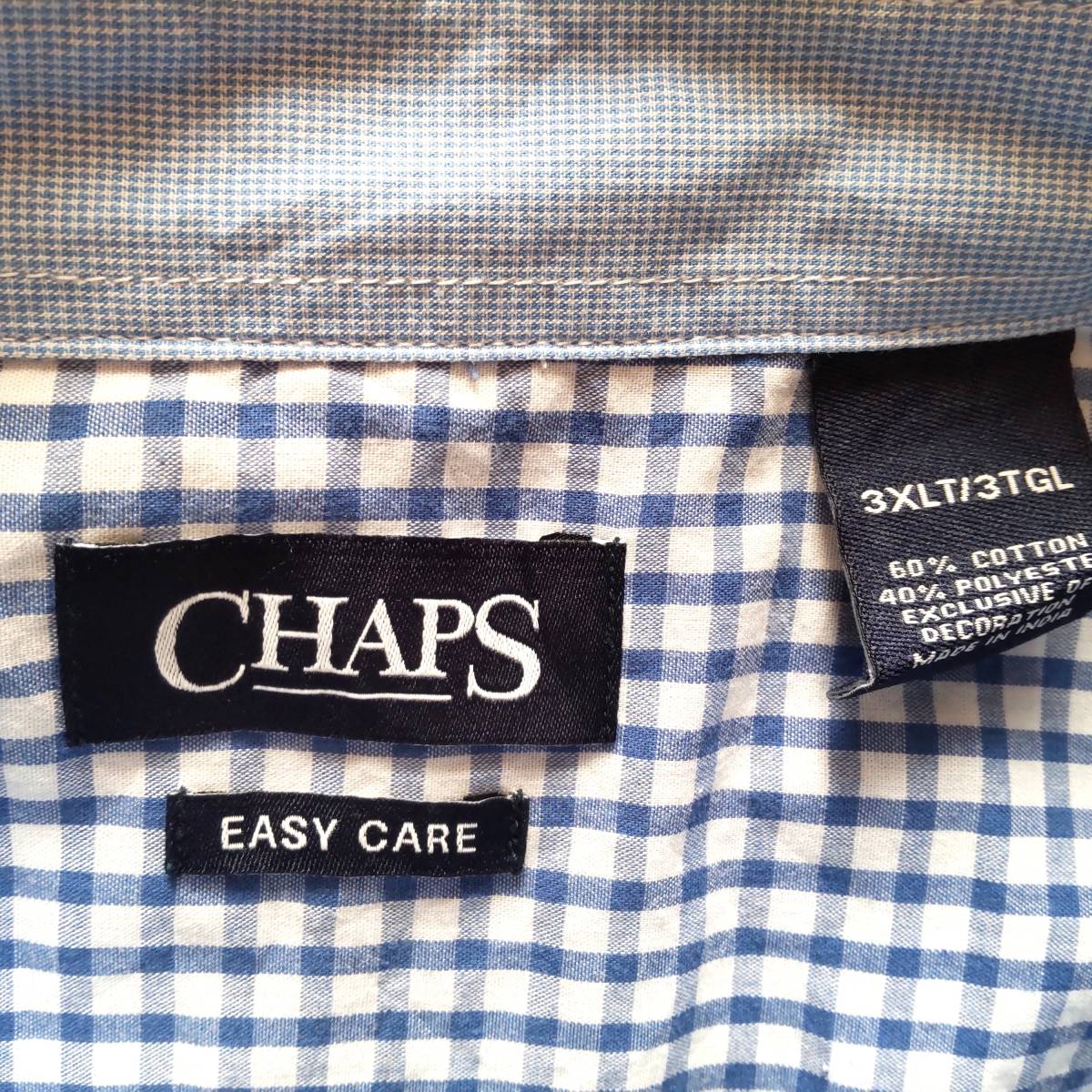USED CHAPS／半袖チェックシャツ 3XL（USサイズ） ビッグサイズの画像6