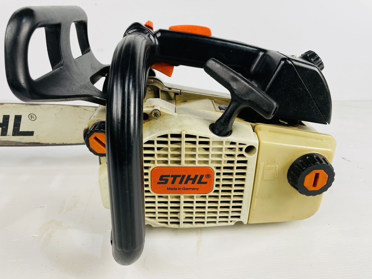 【No587】スチール STIHL 020T トップハンドル エンジンチェーンソー エンジン始動確認 簡易動作確認 ※一部欠品あり_画像2