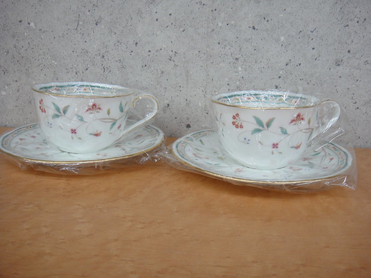 62309RT 未使用品 Noritake ノリタケ 花更紗 ティー・コーヒー兼用 カップ＆ソーサー 碗皿ペア 2客セット Y6546G/4409_画像2