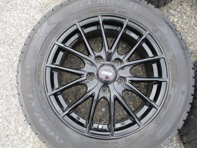 ●K254【溝あり】D.D.S アルミホイール 5穴 PCD114.3 スタッドレスタイヤ付き 4本set GOODYEAR ICE NAVI 6 205/60R16 ♪2019年製造タイヤ _画像7