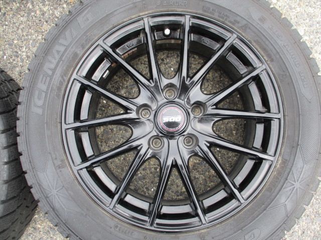 ●K254【溝あり】D.D.S アルミホイール 5穴 PCD114.3 スタッドレスタイヤ付き 4本set GOODYEAR ICE NAVI 6 205/60R16 ♪2019年製造タイヤ _画像8