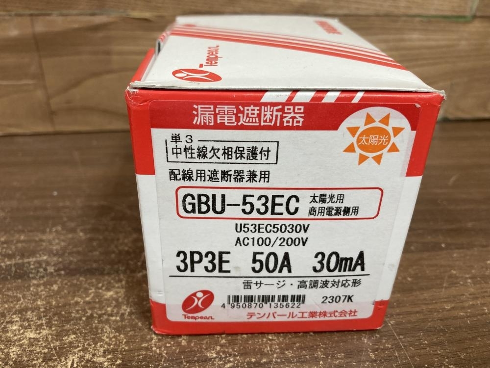 002○未使用品○テンパール 漏電遮断器 GBU-53EC 50A 30mA　太陽光用　商用電源側　高崎店_画像4