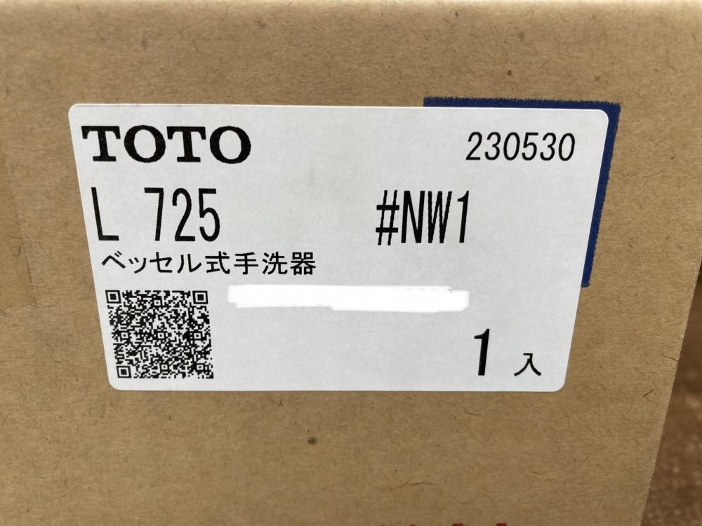 002○未使用品○TOTO ベッセル式手洗器 L725 ＃NW1　ホワイト　引取歓迎　高崎店_画像2