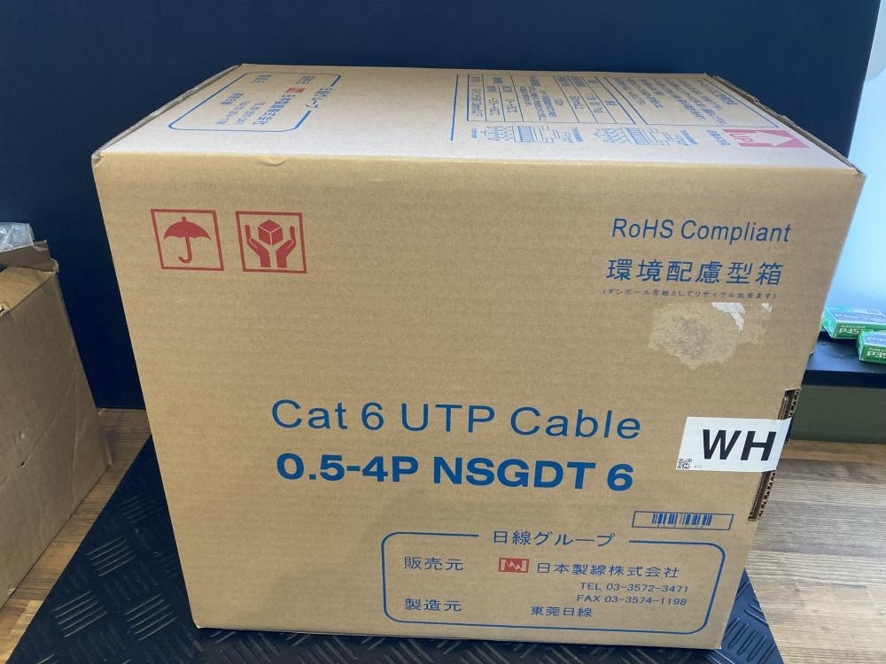 021■未使用品・即決価格■日本製線 Cat6 UTPケーブル 0.5-4PNSGDT6 300m 伝票直張り発送となります。